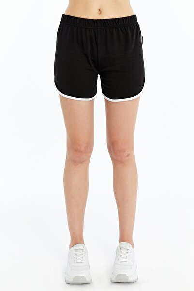 ESPOİRPLUS SİYAH RENK BİYELİ MİNİ ŞORT