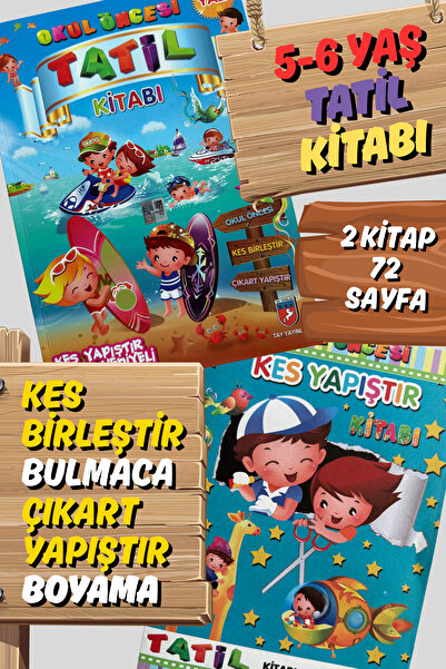 Tandem Yayınları Anaokul ve Okul Öncesi Etkinlikli Tatil Kitabı + Kes Yapıştır Kitabı