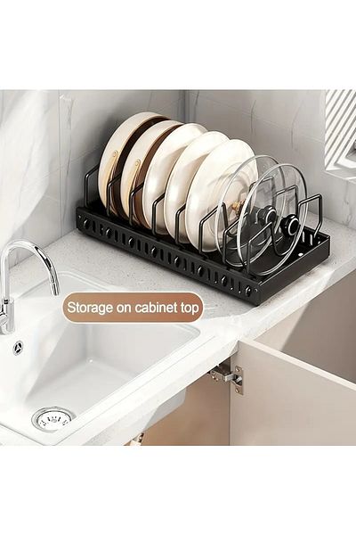 TncPatiShop Multi-Purpose Rail Organizer Spice Rack&Pan&Pots & under Counter & Above Organizer
