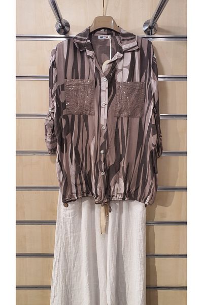 Park Moda Италианска риза с пайети и райета