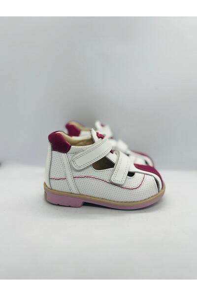 Ortopedia Ortopedik Deri Çocuk Sandalet 636-B Beyaz Fuji