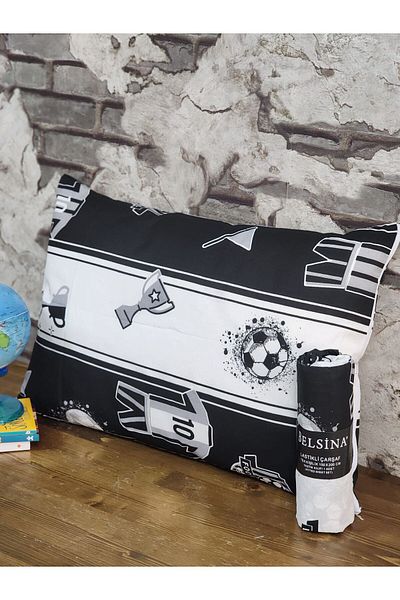 VODDİ Cotton Fan Patterned Sheet Set + Pillowcase for Kids (with Elastics)