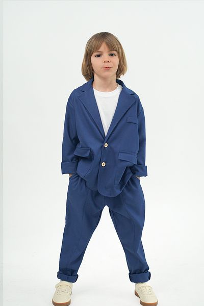 Catz Kids Indigo Gabardine Casual Jacket Pants Set