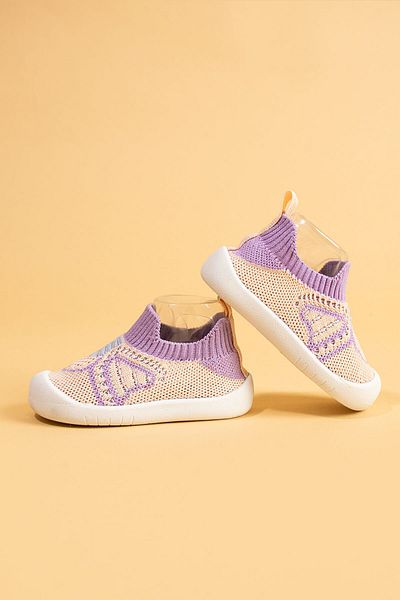 Mumenim Docol Girl's Baby Flexible, Comfortable Orthopedic Sole Pink Purple Daily First Step Sports Shoes Sneaker