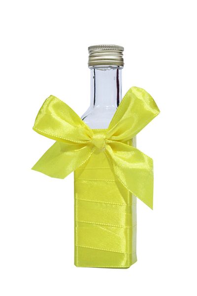 Recostore Sticluta mir cu panglica galbena botez, 100 ml, REC331