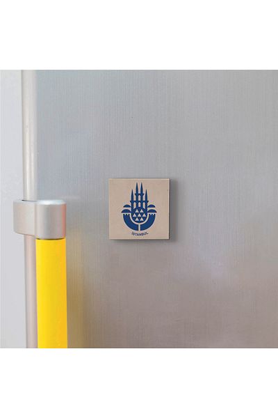 Sadrazam Istanbul Emblem Printed Natural Stone Magnet (5 X 5 Krt-147)