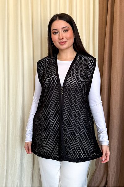 ModaPlaza Women's Lace Long Vest 261