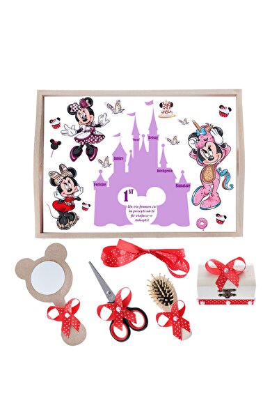 Recostore Tava mot fete, cu Minnie Mouse, rosu, 6 piese, 35x20 cm, REC1967/121