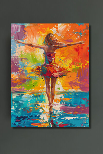 glassartdesign Fata in rochie colorata Tablou abstract din sticla-Tablou mode...