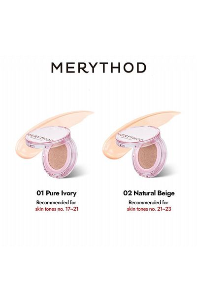 Merythod Long-Lasting Foundation Providing a Bright and Moist Look 02 Natural Beige Spf50 Pa Radiance