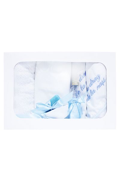 Recostore Trusou alb-bleu „Cu drag de la nasi”, 7 piese, REC242