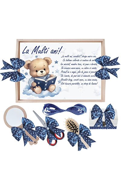 Recostore Set tava taiere mot, Tip Ursulet, bleumarin, 6 piese, 35x20 cm, REC1967/314