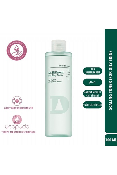 Dr.Different Scaling Toner - Yağlı Cilt Tipleri Için Aha Ve Salisilik Asit Iç...