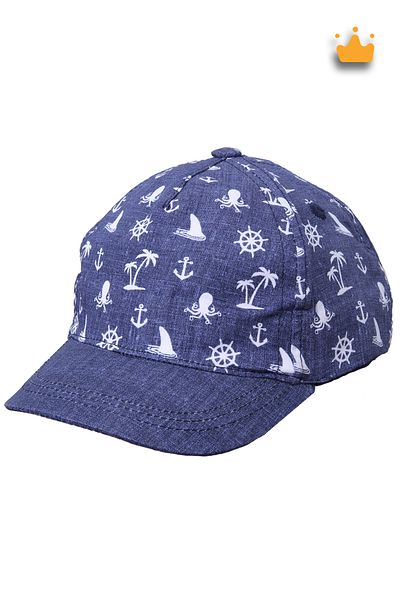 Kitti 1-3 Years 48-50cm Boy Summer Patterned Adjustable Hat Cap Navy Blue Y804007