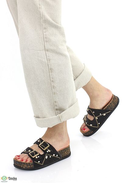DOCKA Women's Soft Anatomical Sole Stone Detailed Slippers Fl5Y/T8042