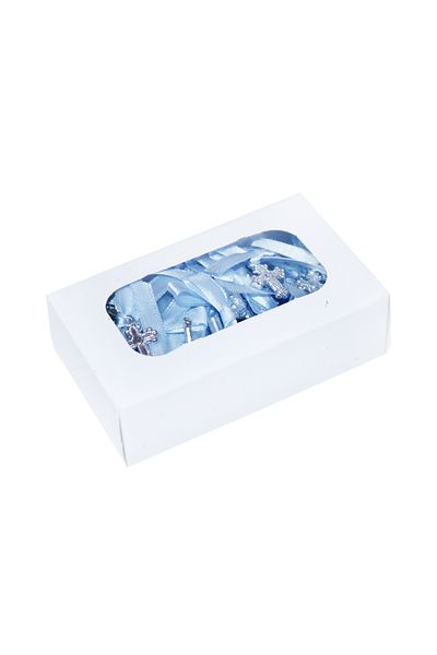 Recostore Set marturii cruciulite cu funda bleu botez, 30 buc, REC322