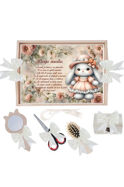 Recostore Cookie/cake cutting tray set, with bunny, ivory, 6 pieces, 35x20 cm, REC1967/334