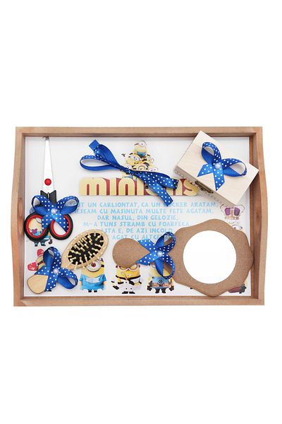 Recostore Tava mot, Minions cu meserii, albastru electric, 35x20 cm, REC1967/63