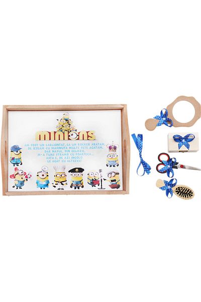 Recostore Tava mot, Minions cu meserii, albastru electric, 35x20 cm, REC1967/63