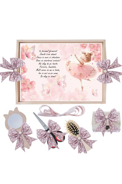 Recostore Tava mot fete, Tip Zana, roz pudrat, 6 piese, 35x20 cm, REC1967/317