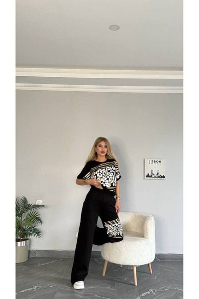 Bella Belluci New Season Gilded Leopard Detailed Bottom and Top Set