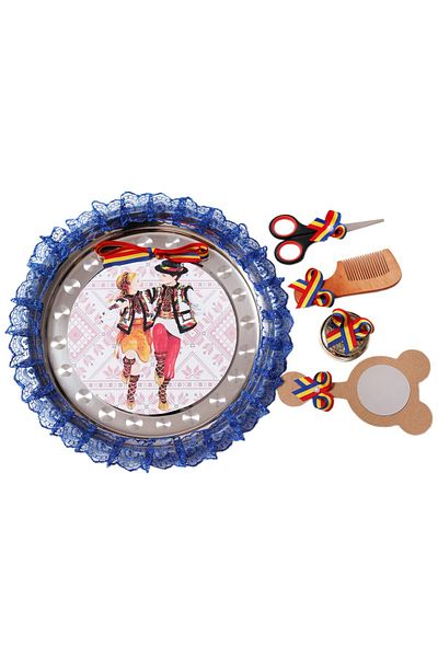 Recostore Tava mot cu model traditional , 30 cm, albastru electric, 6 piese,REC1969/49