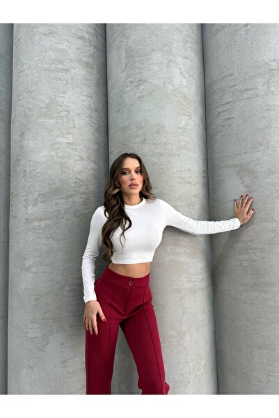 BRGCLOTHING Kadın Yüksek Bel Çımalı Toparlayıcı Özellikte Palazzo Pantolon