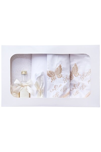 Recostore Σετ με κεντημένα πεταλούδες, 7 τεμάχια, ιβουάρ, REC2195