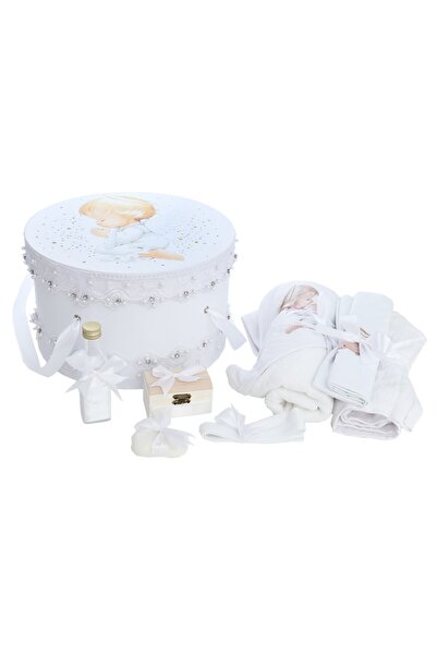 Recostore Cutie trusou botez, Ingeras, culoare Alb, 8 piese, REC2519