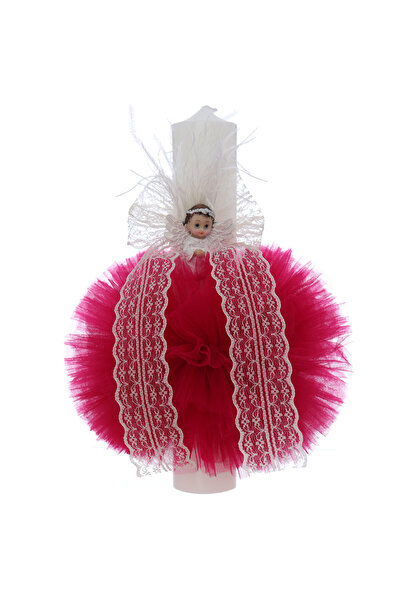 Recostore Lumanare botez, ingeras, 30x5.5 cm, ciclam, REC5004/8