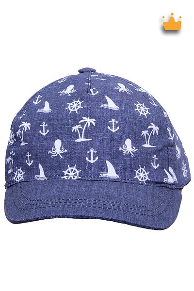 Kitti 1-3 Years 48-50cm Boy Summer Patterned Adjustable Hat Cap Navy Blue Y804007