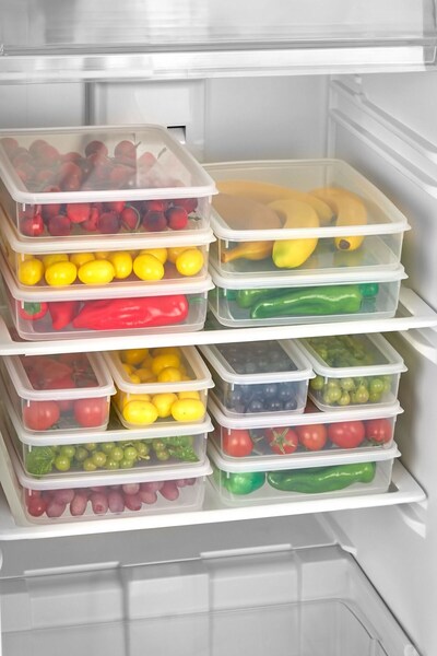 Carat Home مجموعة حاويات تخزين الطعام المقاومة للتسرب مكونة من 18 قطعة 3000 مل × 2 1400 مل × 4 300 مل × 12 - منظم ثلاجة شفاف