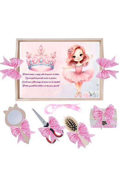 Recostore Set tava taiere mot, Tip balerina, roz, 6 piese, 35x20 cm, REC1967/301