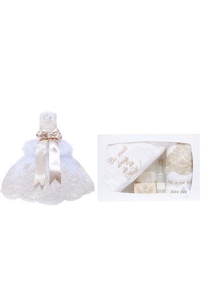 Recostore Baptismal gift and candle set, "With love from the godparents", 8 pieces, REC1823