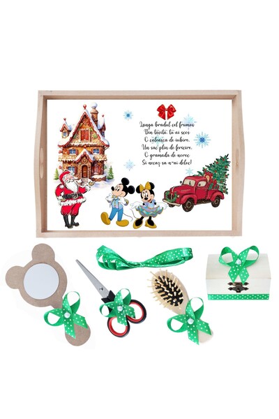 Recostore Tava mot baieti Christmas, verde, 6 piese, 35x20 cm, REC1967/199