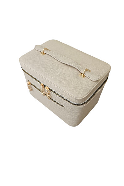 ÖZER KUTU Taşıma Kulplu Deri Aynalı Makyaj,Bakım Ve Seyahat Çantası,kutusu (1...