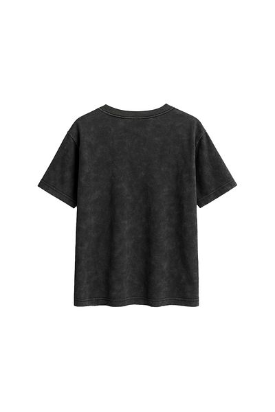 Bak Moda Send Nudes Printed Relaxed Fit Washed Black Women's Tshirt