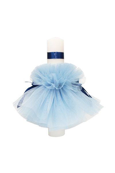 Recostore Baptism candle, with teddy bear, blue, 40x6 cm, REC1316