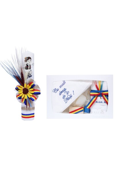 Recostore Set trusou si lumanare , traditional, 8 piese, REC1826