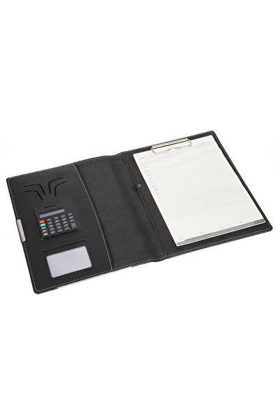 ALİYOSSO Vip Sekreterlik A4 Hesap Makineli Bloknot Dosya Kapaklı-Lacivert