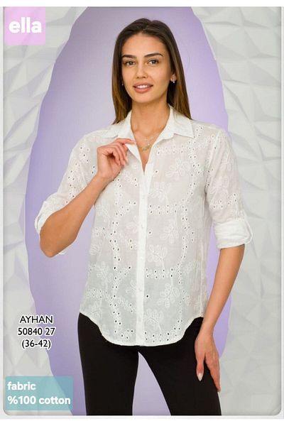 AYHAN Digital Printing Cutout Detailed Shirt