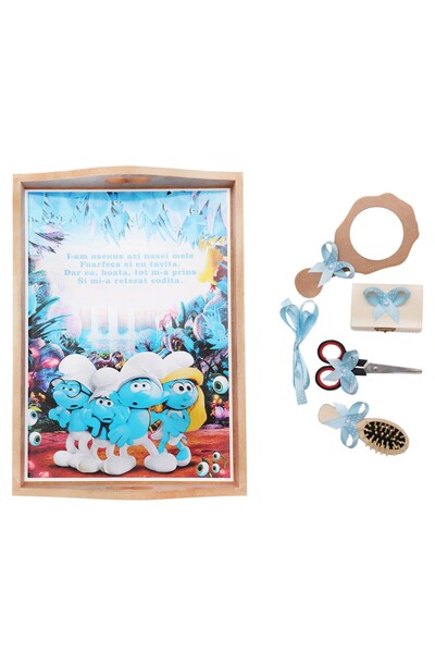 Recostore Tava mot, Strumfi, 6 piese, bleu, 35x20 cm, REC1967/67