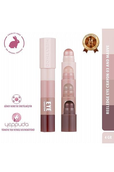 Merythod Reeledge Eye Crayon 03 and Mauve - Intensely Pigmented, Long Wearing 4 Color Eye Crayon