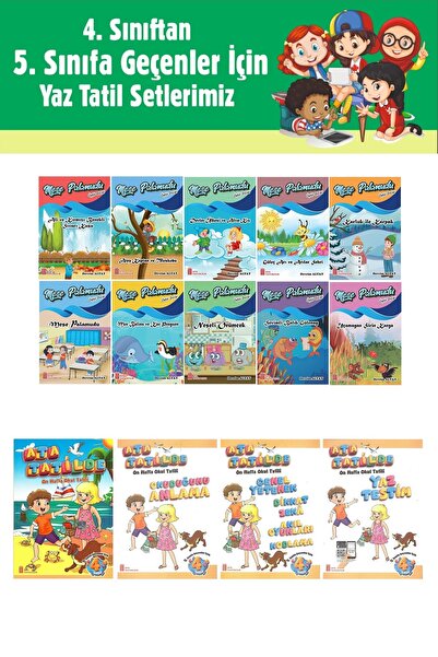 Ata Yayıncılık 4.Sınıftan 5.Sınıfa Geçenler İçin Ata Tatilde Seti +10 lu Hika...