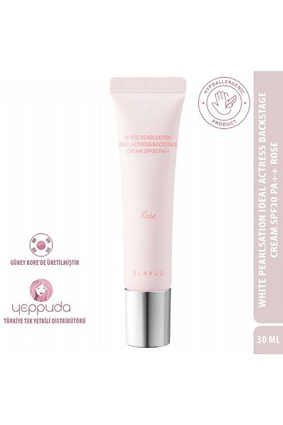 Klavuu Korean Pearl-Containing Skin Tone Brightening Longlasting Tone-Up Cream Spf30 Pa++ Rose Ideal Actress