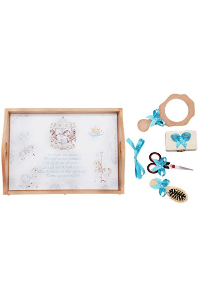 Recostore Tava mot, carusel, 6 piese, turcoaz, 35x20 cm, REC1967/65