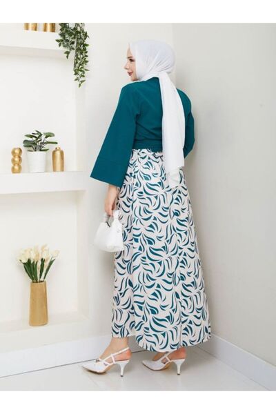 SHİROSA φούστα πουκάμισο με λεπτομέρεια φιόγκου διπλό σετ