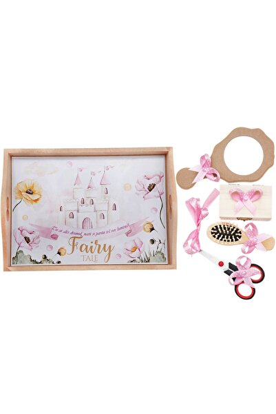 Recostore Tava mot fete, cu Castel 6 piese, roz, 35x20 cm, REC1967/79