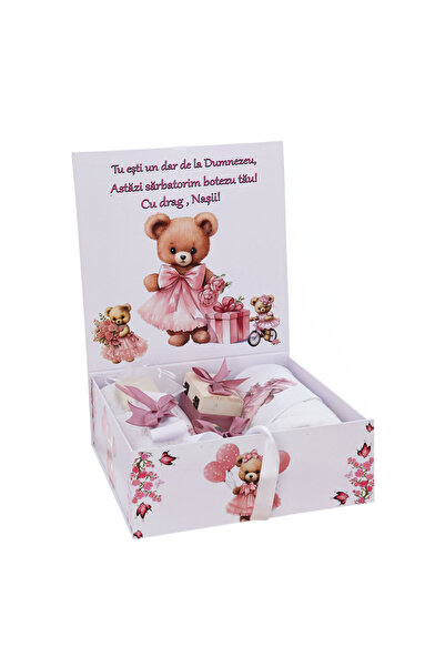 Recostore Trusou , 8 piese, cu Ursulet, roz pudrat, REC3080