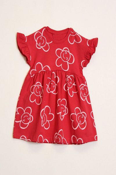 MODANINO Rochie pentru fete, 100% bumbac, cu maneci cu volane, 4-10 ani 12241